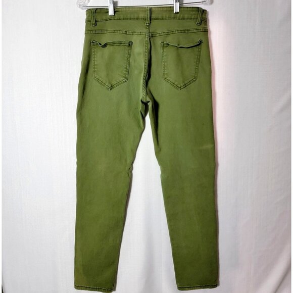 Qazel Vorrlon Mens Skinny Jeans Sz 32 Stretch Ripped Zippered knees Distressed - Picture 2 of 16